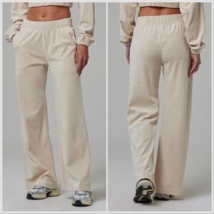 Talentless Wide-Leg Terry Lounge Pants in Nude